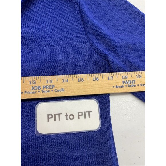 Vintage St. John Neiman Marcus Sz 8/10 Sweater Cardigan Santana Knit Blue - Picture 12 of 14